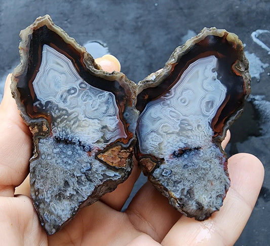 9x Raw Agate Pairs