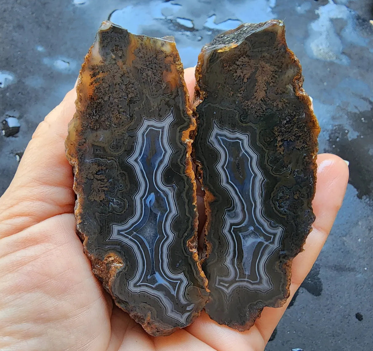 9x Raw Agate Pairs