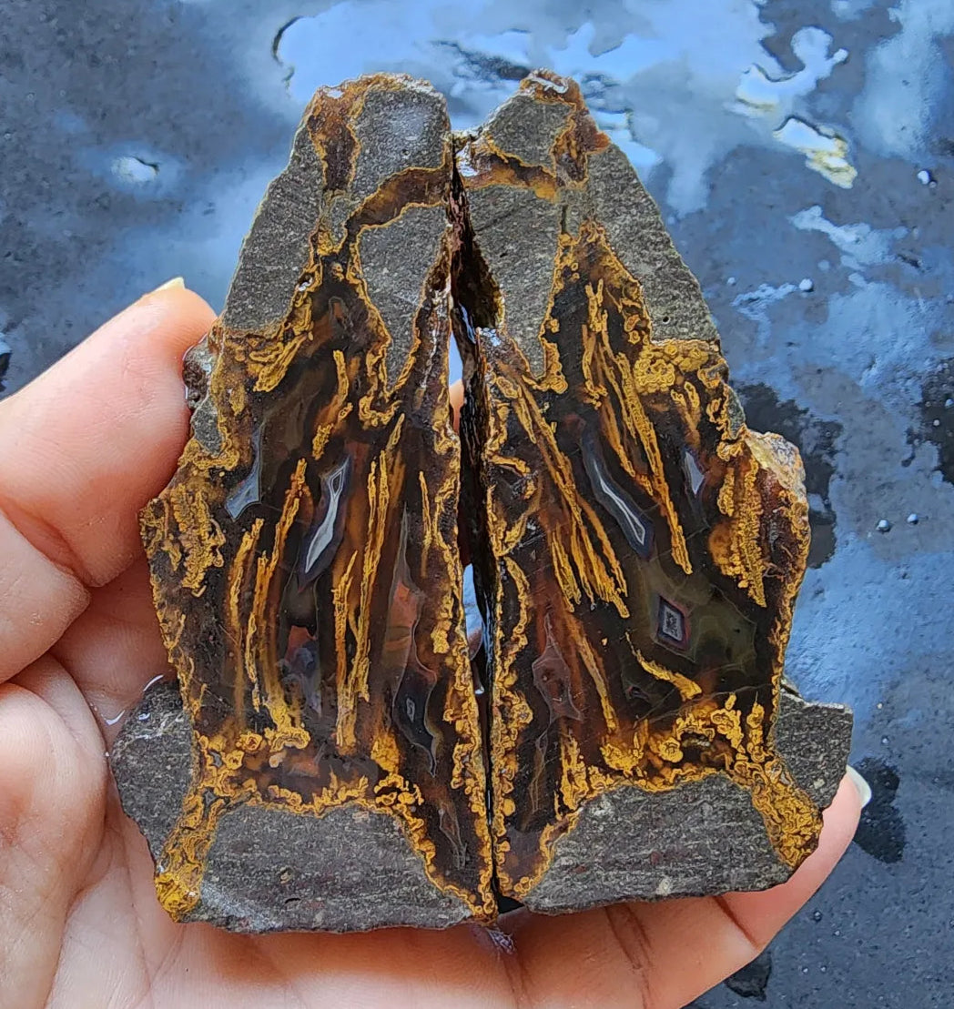 9x Raw Agate Pairs