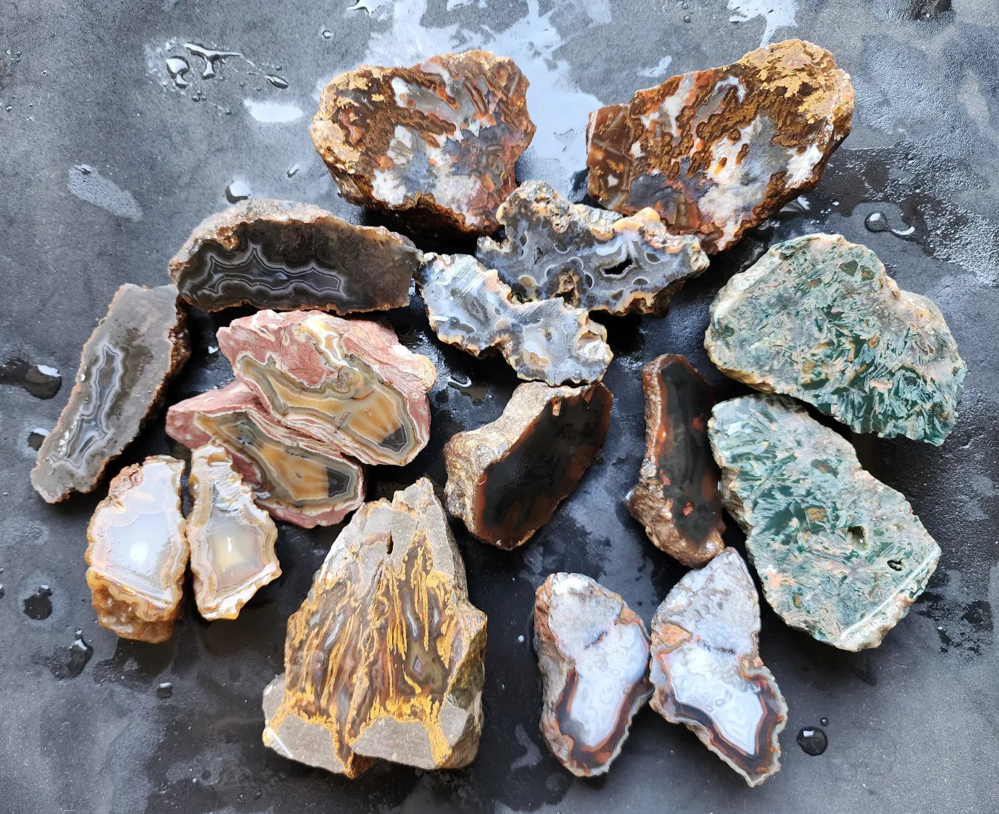 9x Raw Agate Pairs