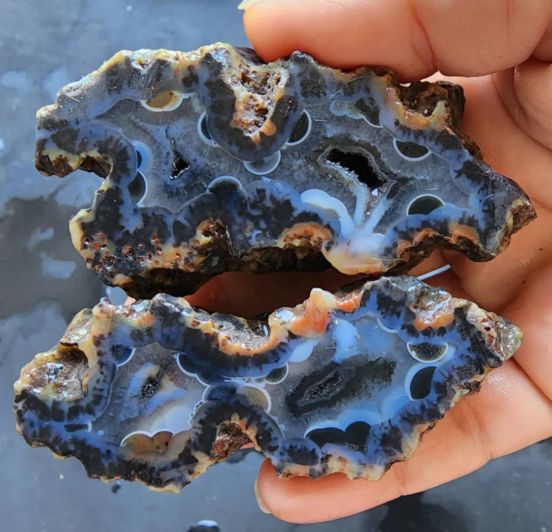 9x Raw Agate Pairs