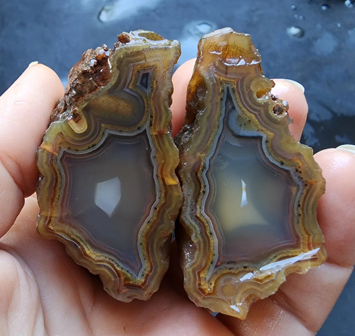 9x Raw Agate Pairs
