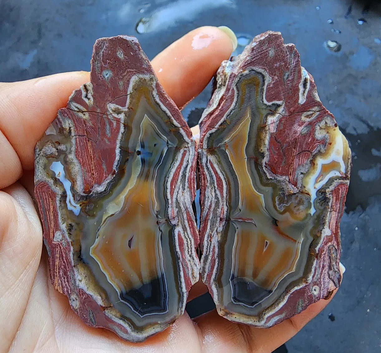 9x Raw Agate Pairs