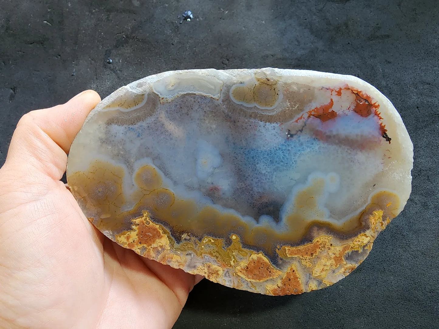 Polished Blue Agate Slab