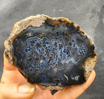 Dark Blue Dendritic Agate