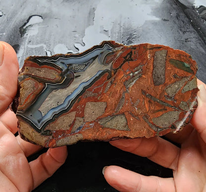 Brecciated Blue Agate Pair