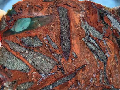 Brecciated Blue Agate Pair