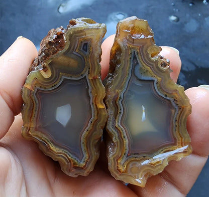 9x Raw Agate Pairs