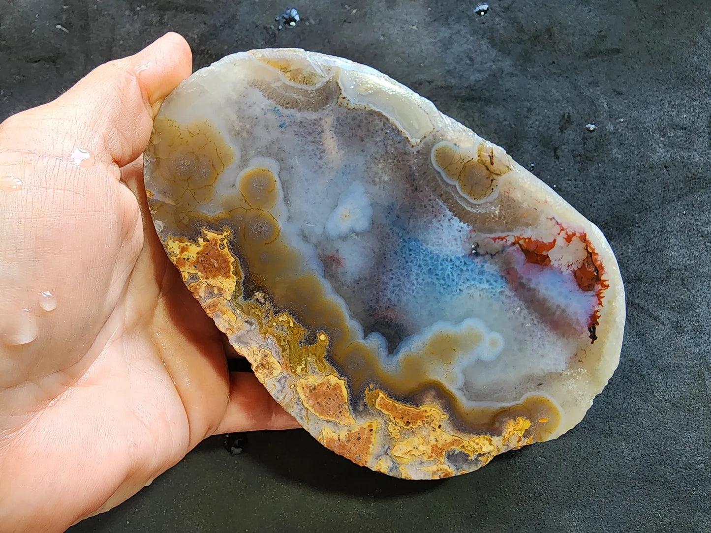 Polished Blue Agate Slab